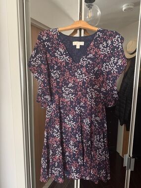 Michael Kors Navy mini dress with Pink and White Floral Print